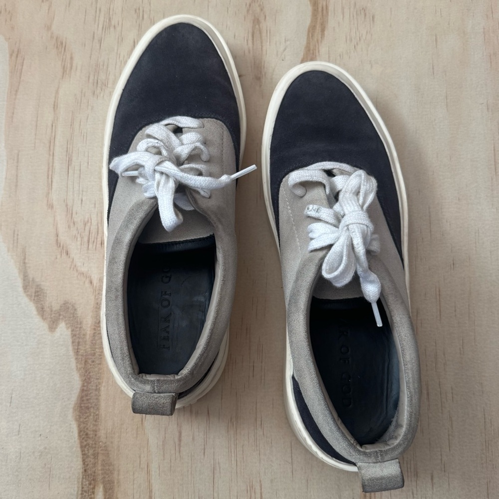 FEAR OF GOD Low-Top Suede Sneakers in Dark & Light Gray Size 38 (US Men's 6)